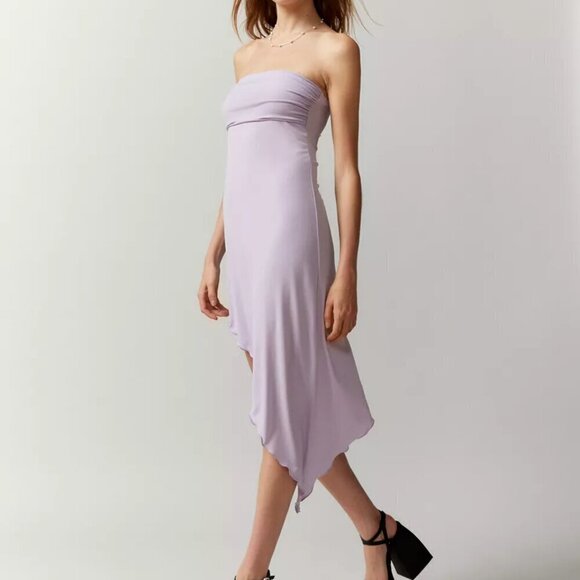 NWT Urban Outfitters Y2K Asymmetrical Purple Midi Dress - Picture 5 of 5